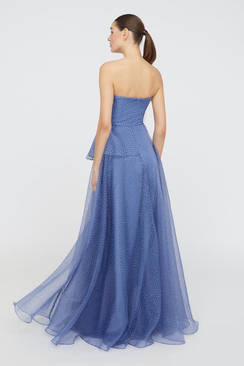 Theia Joanna Bow Bodice Gown In Purple