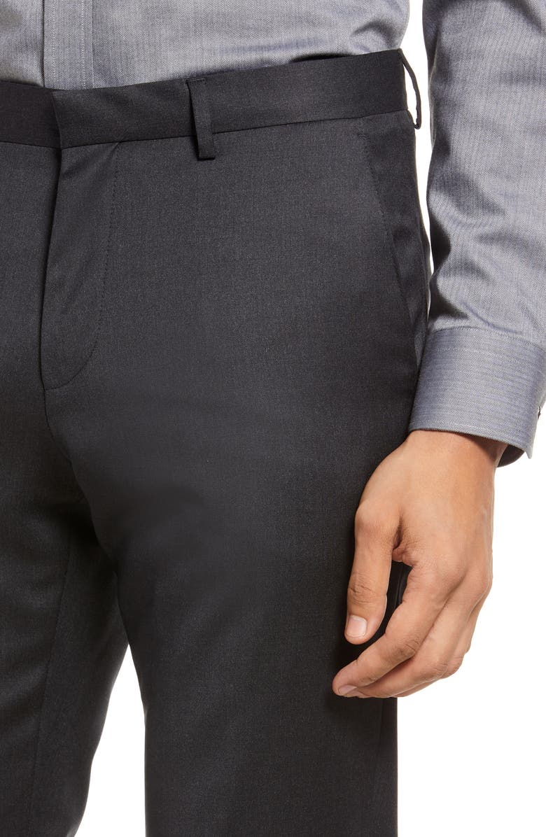 BOSS Genius Slim Fit Wool Suit Pants, Alternate, color, Black