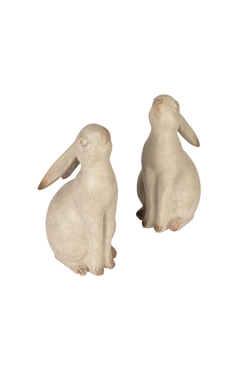 Storied Home Charming Resin Rabbit Bookends, Grey, Main, color, Gray