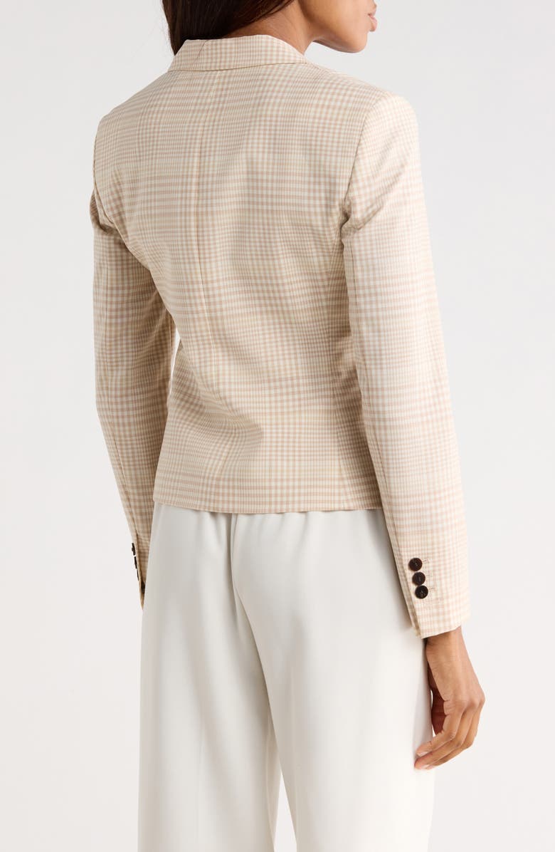 Theory Shrunken Plaid Wool Blazer, Alternate, color, Desert Multi
