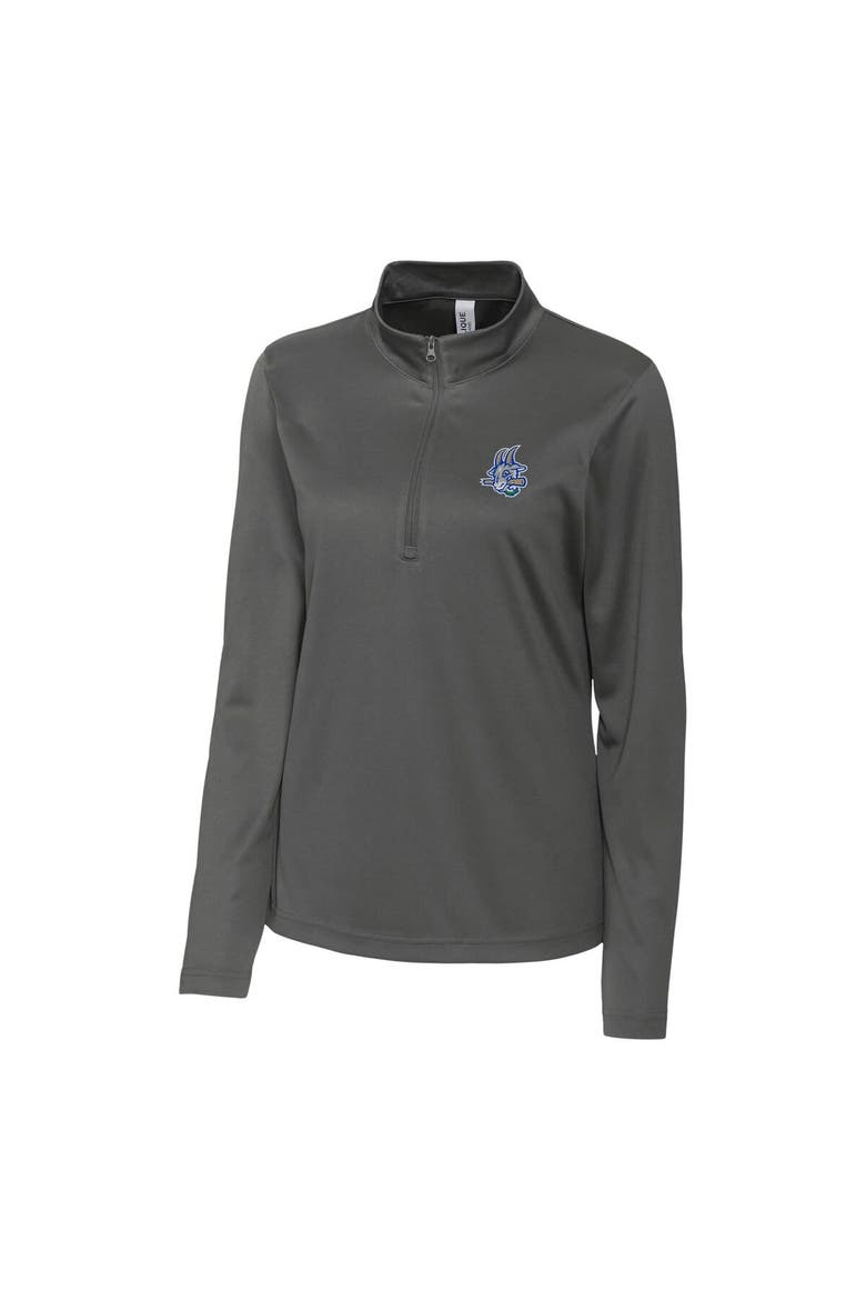 Women's Cutter & Buck  Steel Hartford Yard Goats Clique Spin Eco Performance Half-Zip, Alternate, color, Steel