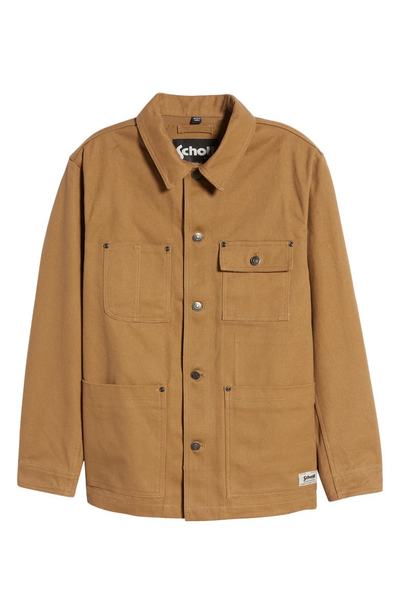 Schott NYC Cotton Canvas Jacket, Alternate, color, Khaki