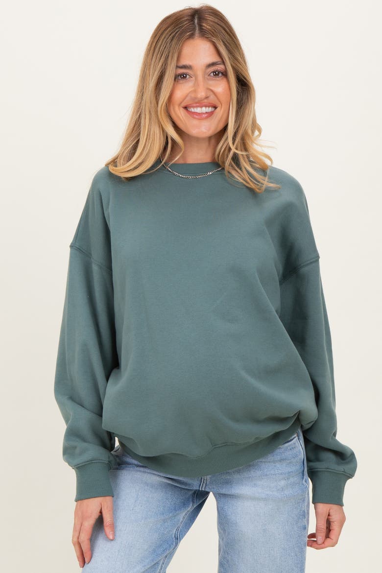 Jade Oversized Fleece Sweatshirt, Main, color, Light Olive