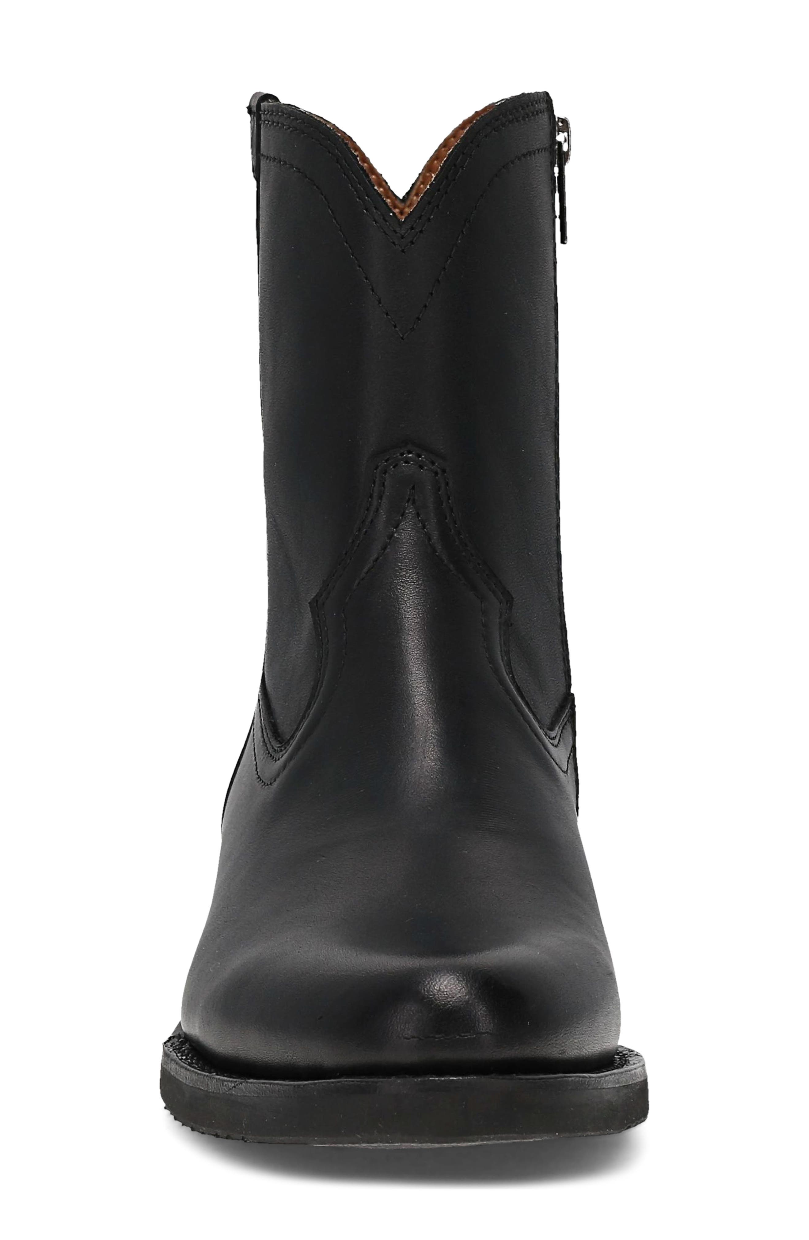 Wyatt Inside Zip Western Boot, Alternate, color, BLACK