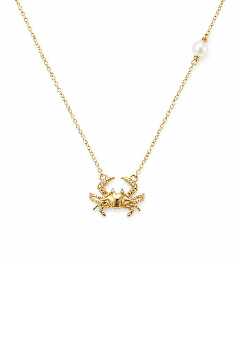 Golden Crab Pearl Necklace, Main, color, Gold