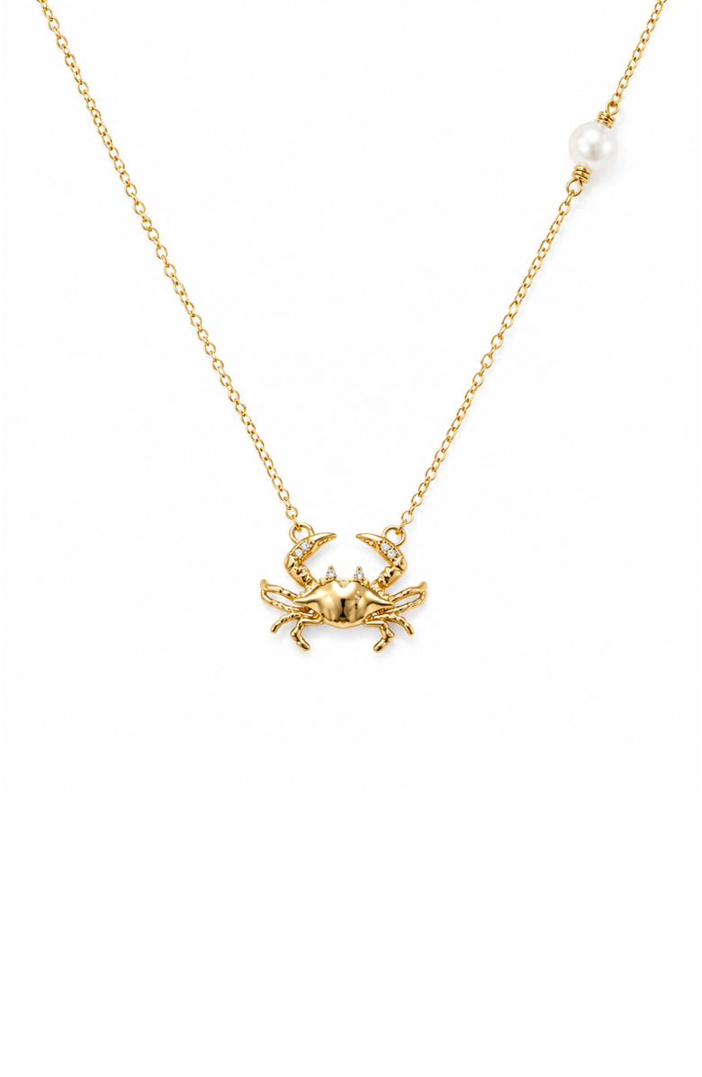 DLORIA Golden Crab Pearl Necklace, Main, color, Gold