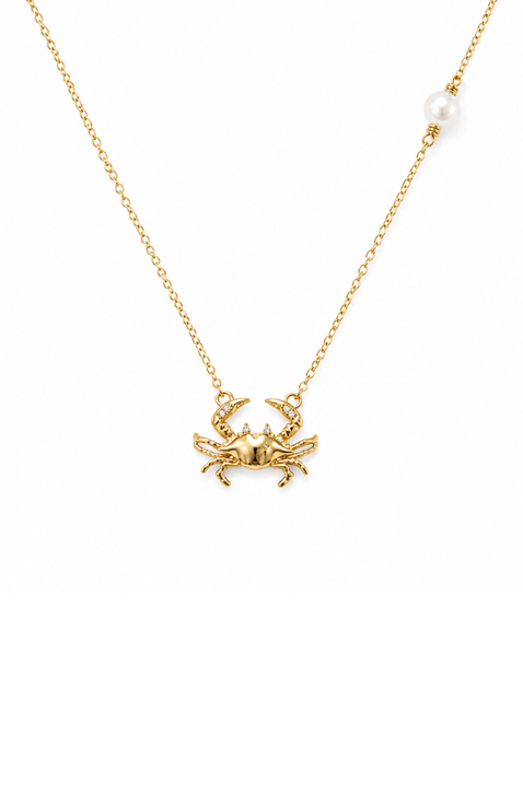Golden Crab Pearl Necklace