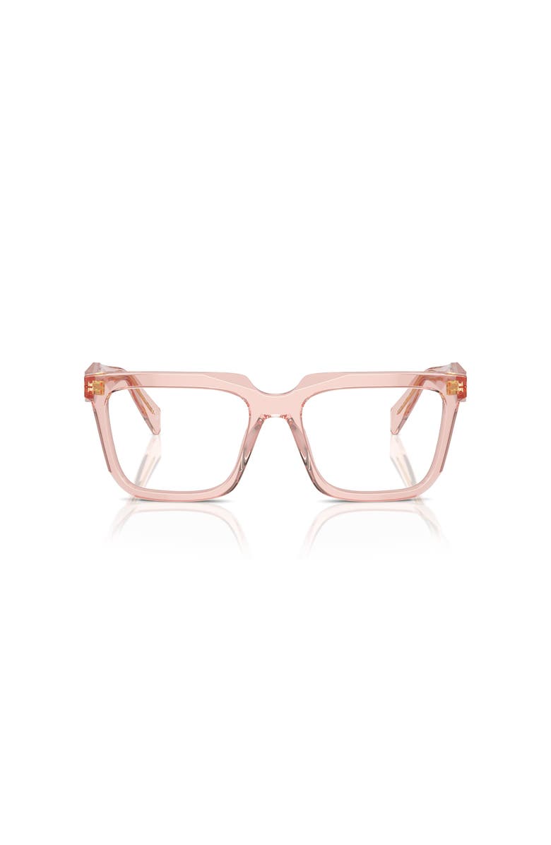 Prada 54mm Rectangle optical glasses, Alternate, color, Pink