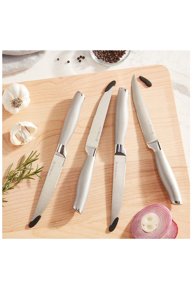 Modernis 4-Piece Steak Knife Set, Alternate, color, SILVER