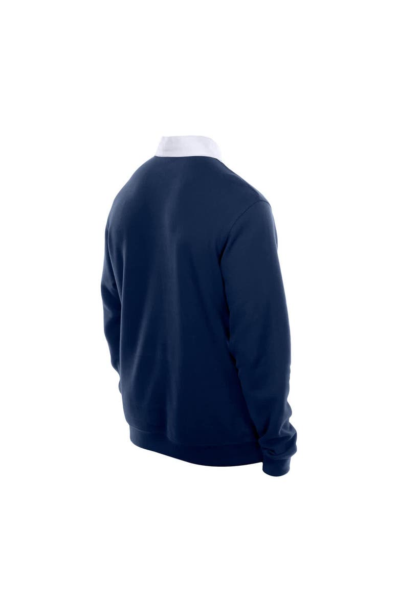 New Era Men's New Era Navy New York Yankees Throwback Prep Colorblock Rugby Polo, Alternate, color, Navy