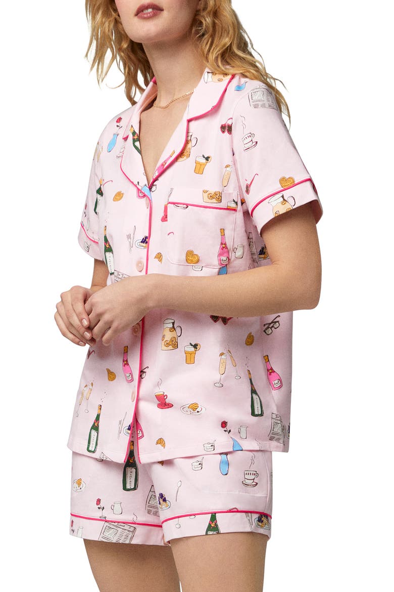 Print Short Pajamas, Alternate, color, LETS DO BRUNCH