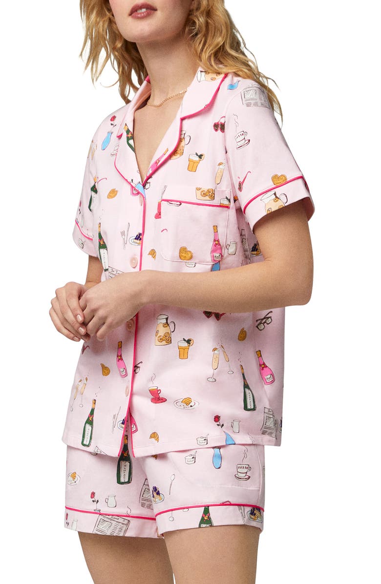 BedHead Pajamas Print Short Pajamas, Alternate, color, Lets Do Brunch