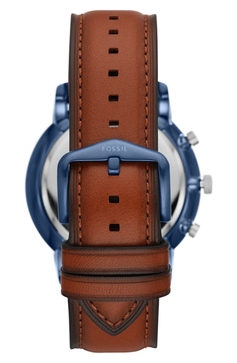 Fossil Neutra Chronograph Leather Strap Watch, 44mm, Alternate, color, 