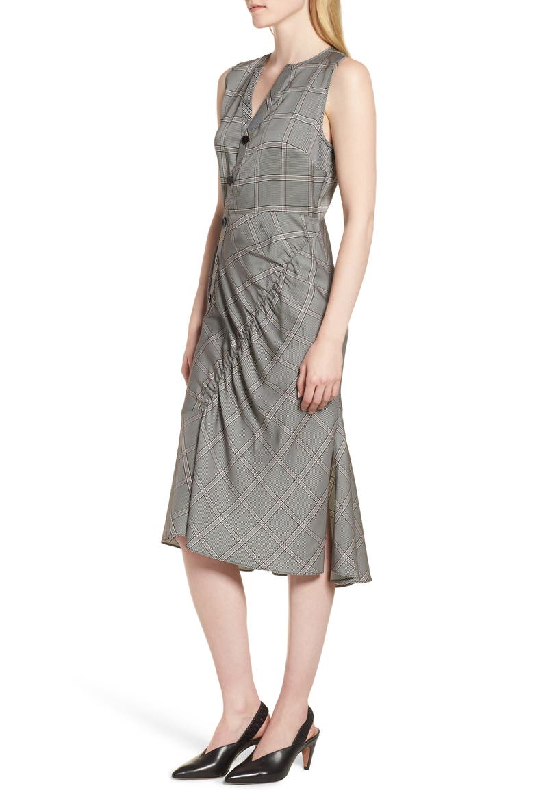 Seam Detail Sleeveless Check Dress, Alternate, color, BLACK YORK CHECK