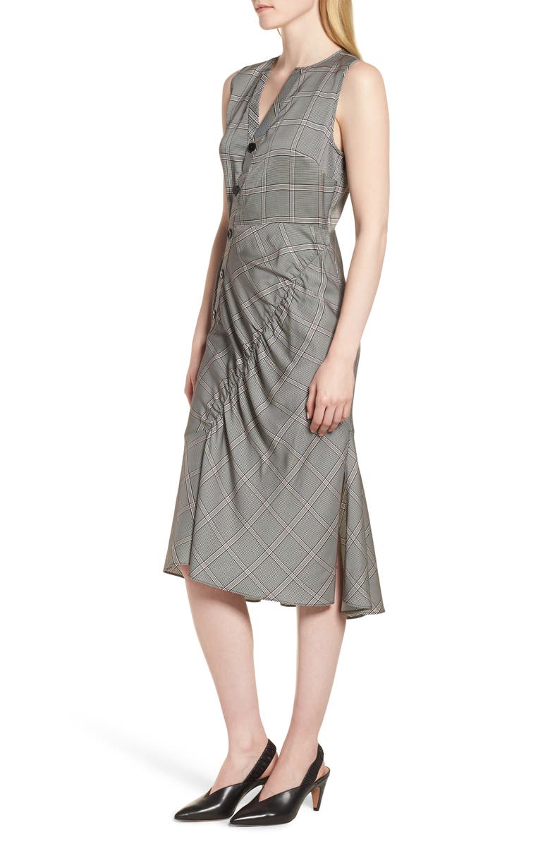 Lewit Seam Detail Sleeveless Check Dress, Alternate, color, 