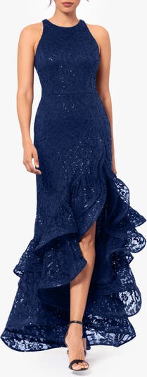 Sequin Lace Ruffle Dress