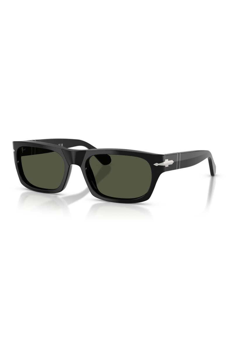 58mm Rectangular Sunglasses, Alternate, color, BLACK / GREEN