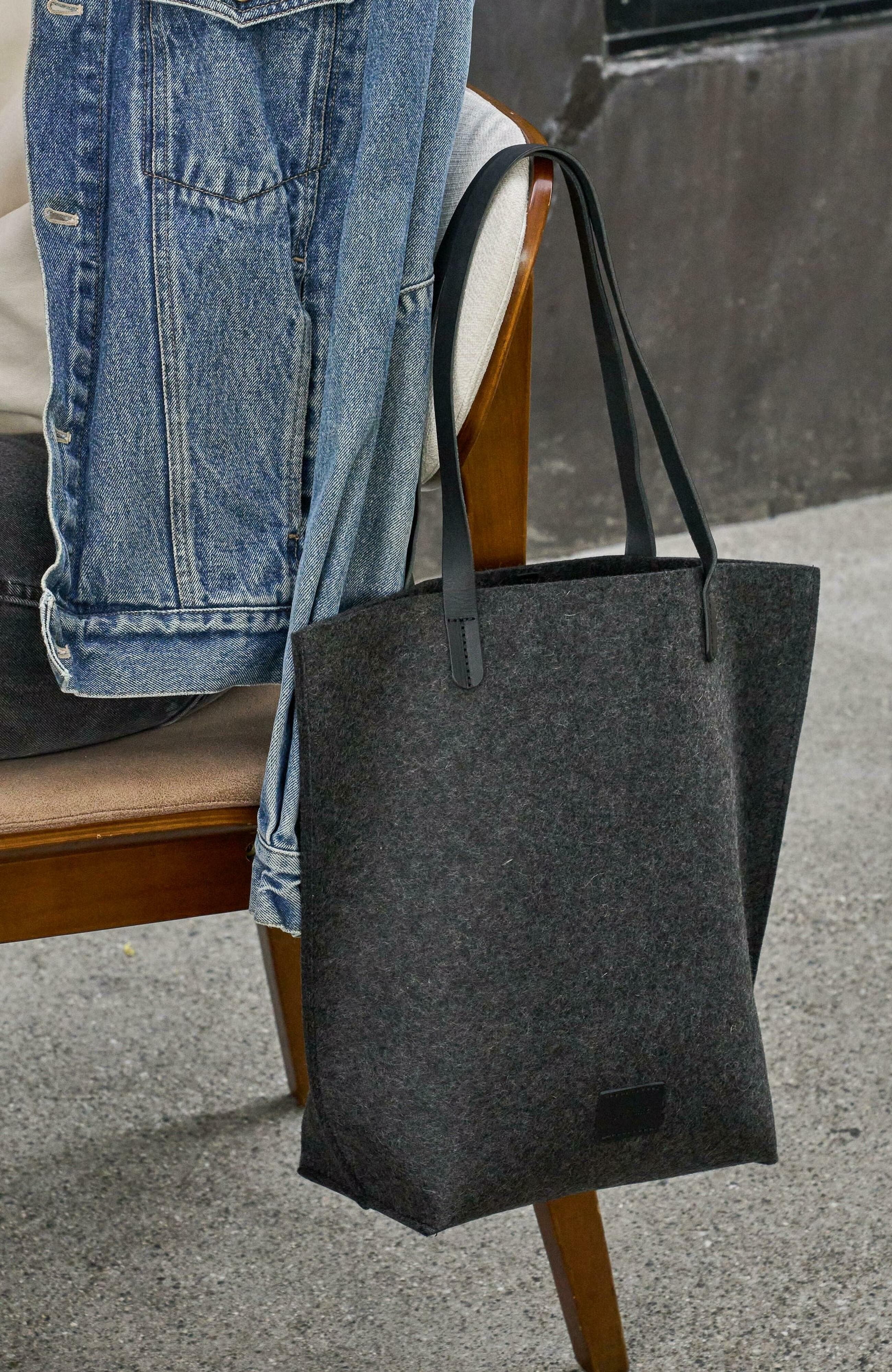 Graf Lantz Hana Merino Wool Tote, Alternate, color, Charcoal