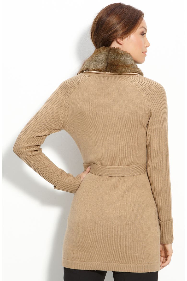'Deville' Cardigan with Removable Faux Fur Collar, Alternate, color, CAMEL