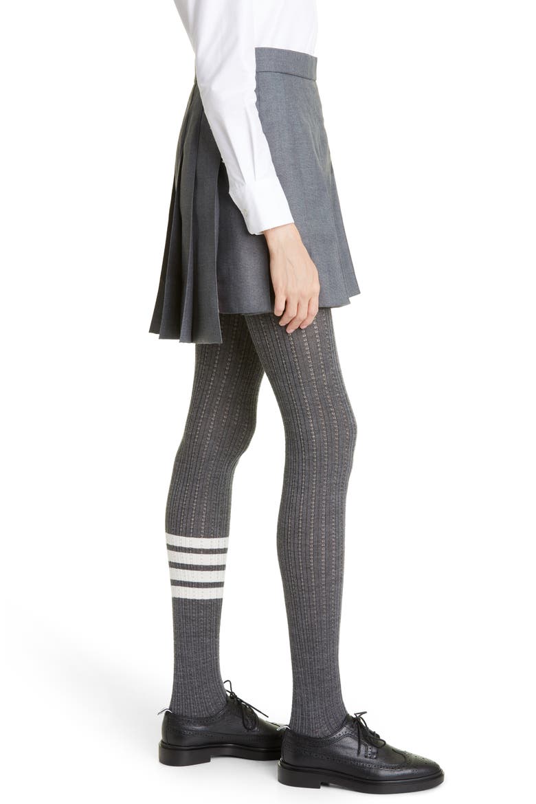 Drop Back Pleated Wool Blend Miniskirt, Alternate, color, MEDIUM GREY