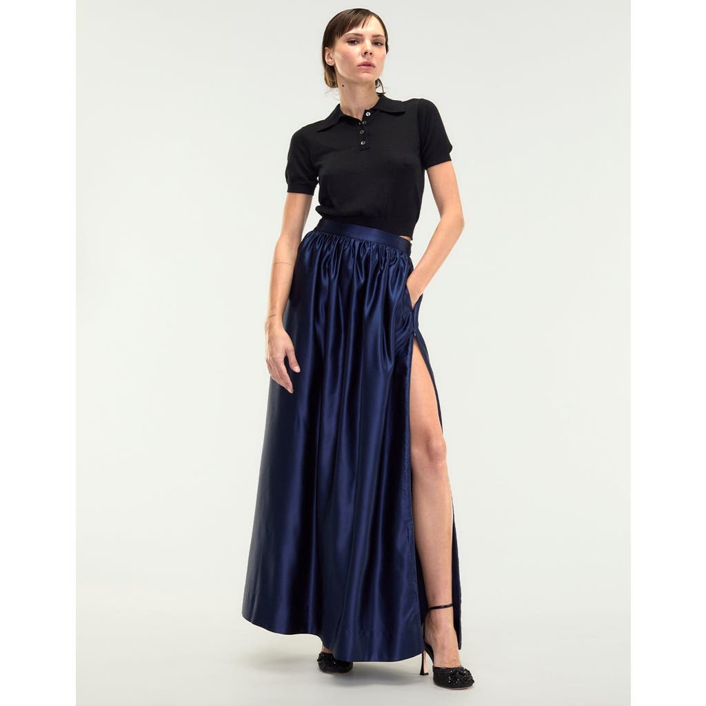Cynthia Rowley Belle Maxi Skirt In Navy