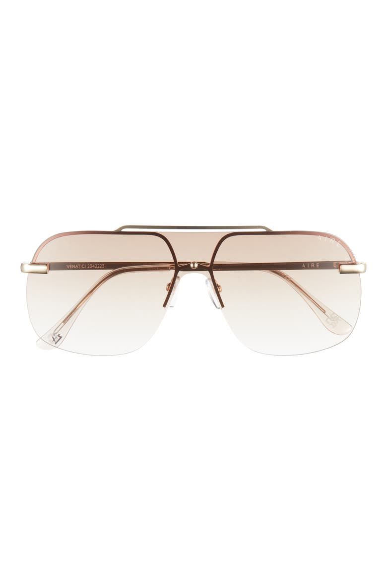 Venatici 137mm Aviator Sunglasses, Main, color, BRIGHT GOLD / LIGHT BROWN GRAD