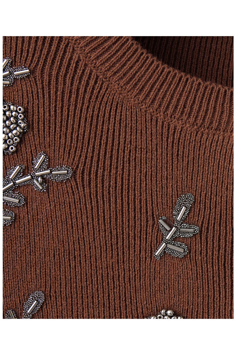 Florcita Beaded Embroidered Cardigan, Alternate, color, BROWN