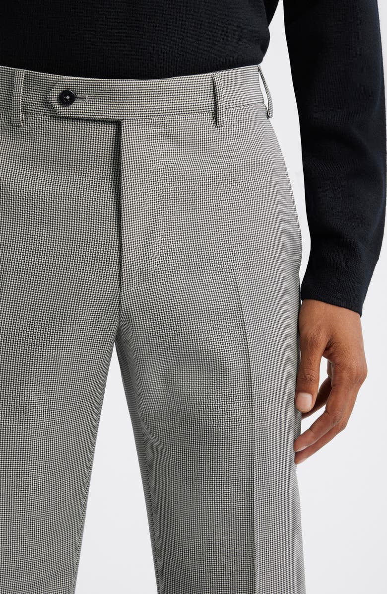 Zanella Devon Flat Front Wool Dress Pants, Alternate, color, Black