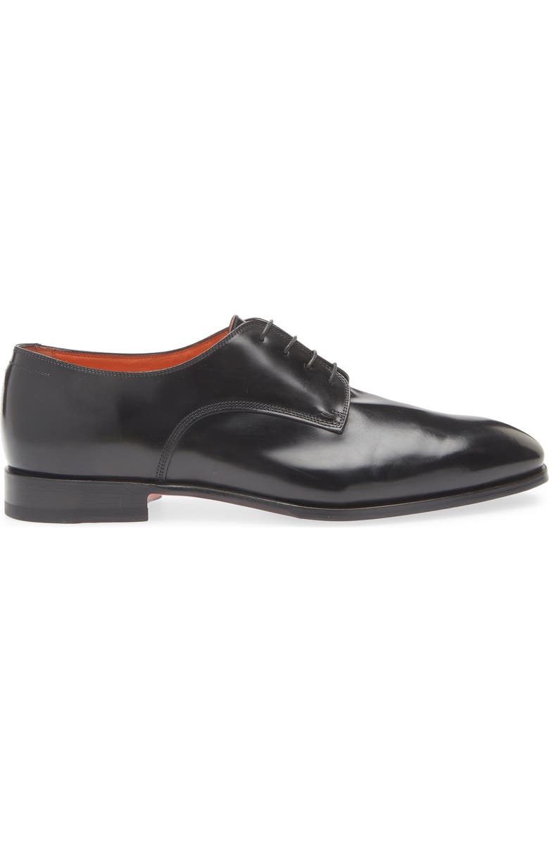 Santoni Archer Derby, Alternate, color, Black Patina