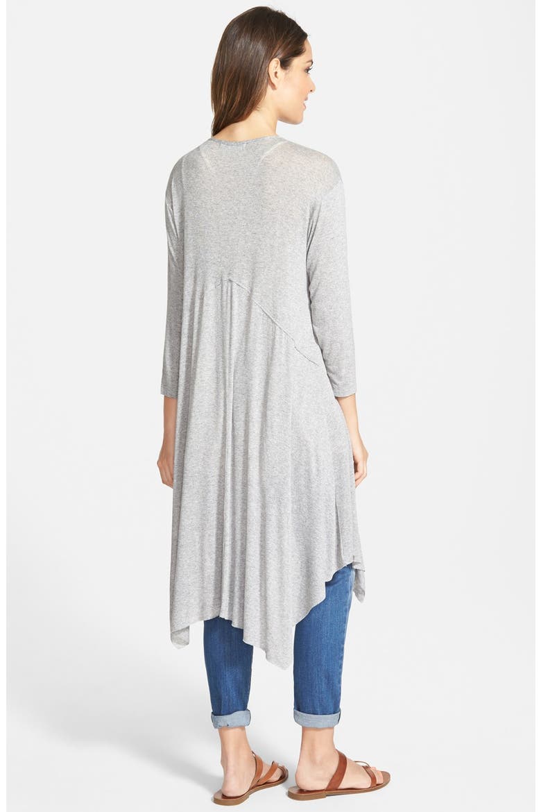 Drape Front Duster Cardigan, Alternate, color, LIGHT GREY