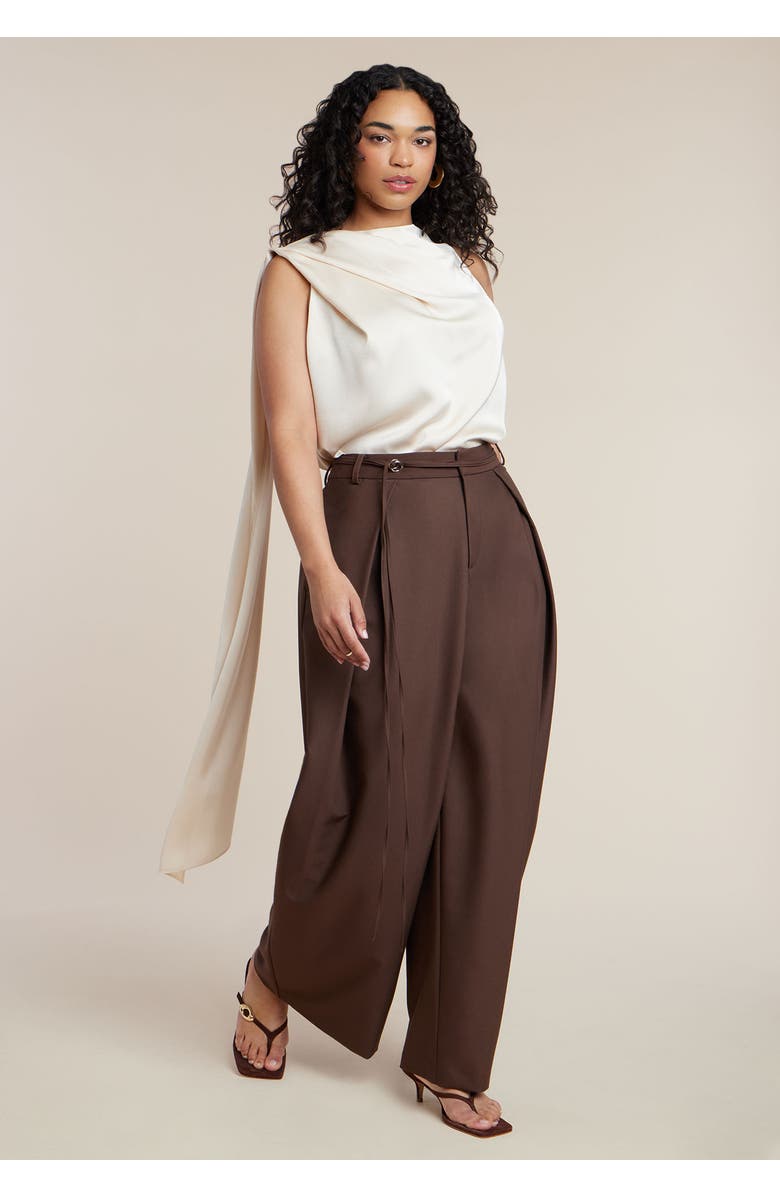 ELOQUII Wire Hem Plissé Strapless Top, Alternate, color, Optic White