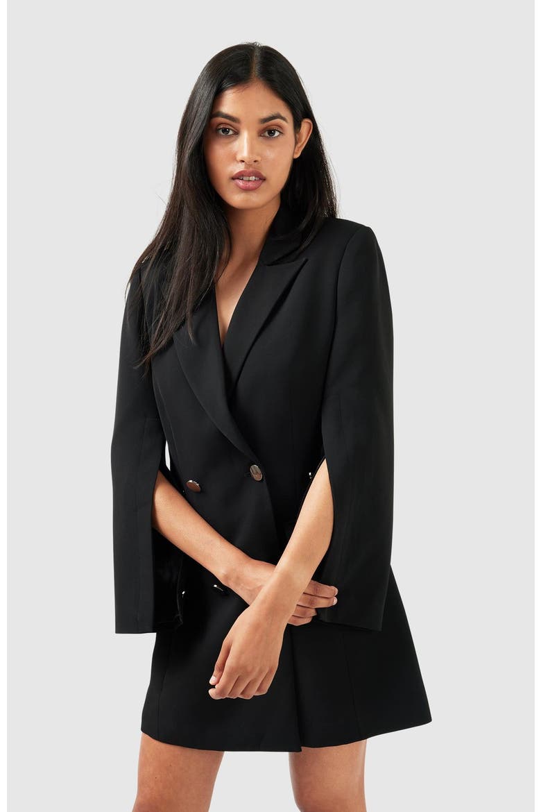 Diamond Heart Blazer Dress, Main, color, Black