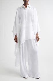 Michael Kors Collection Asymmetric Linen Gauze Caftan