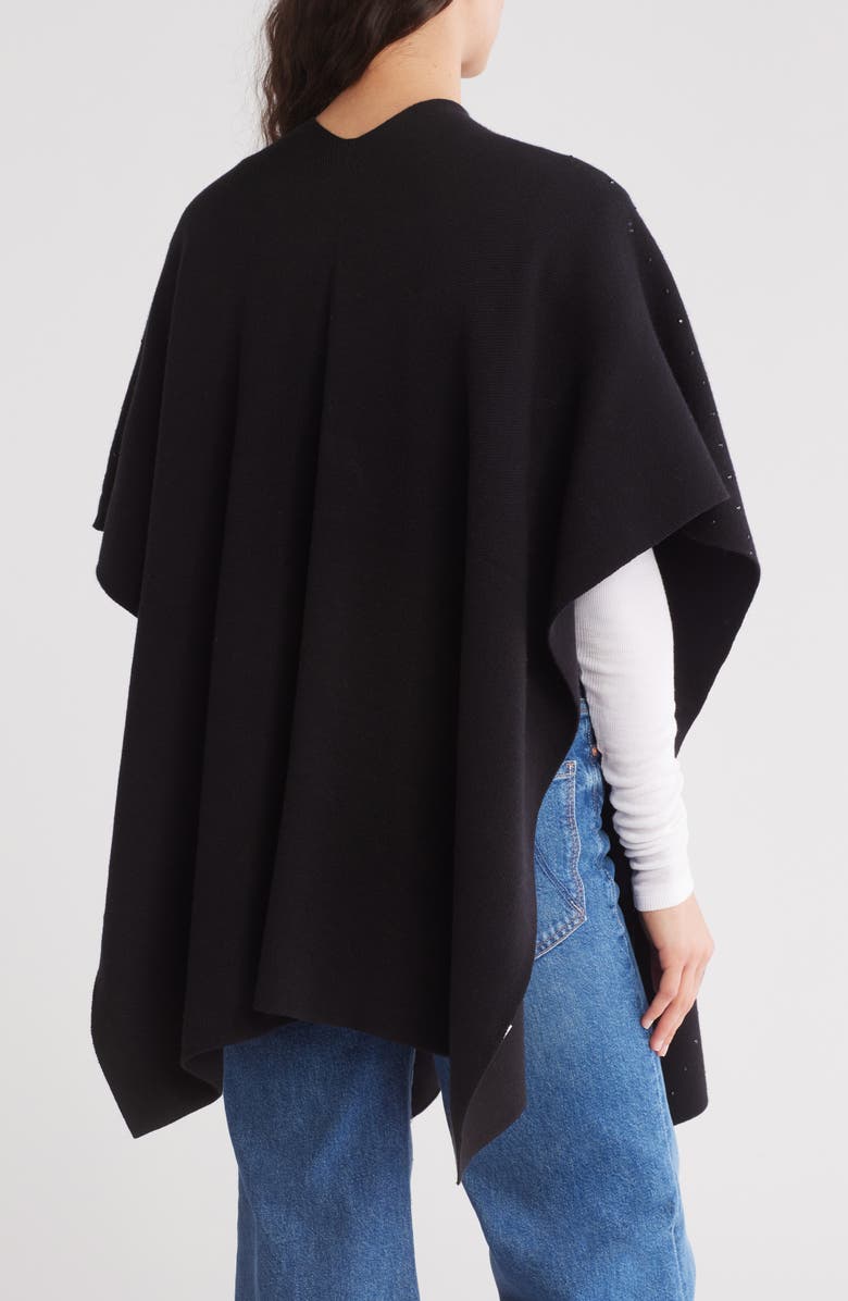 Tasha Stone Knit Ruana, Alternate, color, Black