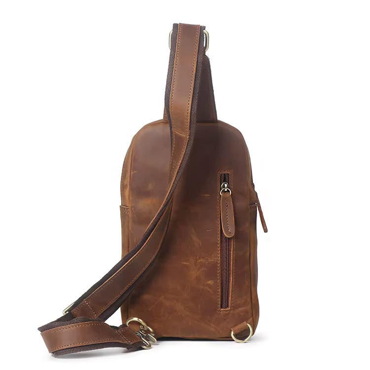STEEL HORSE LEATHER Erling Leather Sling Bag | Crossbody Leather Pack, Alternate, color, Brown