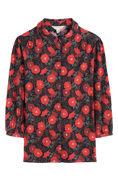 Seasalt Cornwall Embrace Floral Button-up Shirt In Red