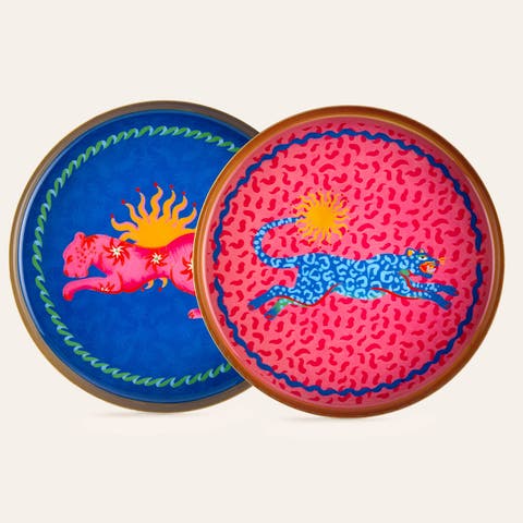 Animal Metal Decorative Tray 2 Pcs Set