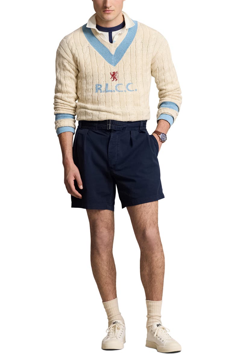 Polo Ralph Lauren Belted Cotton Twill Shorts, Alternate, color, Rl Navy