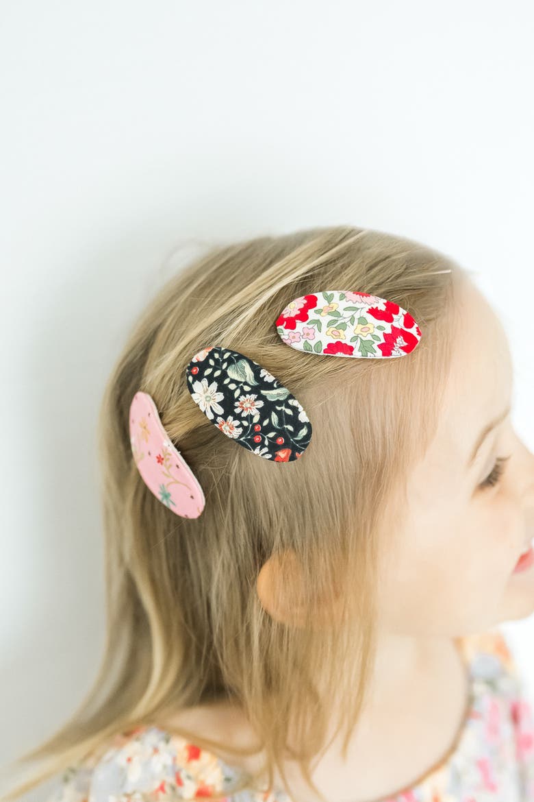 2pc Mixed Shape Clip Set  - Floral, Alternate, color, Retro Bloom Bash