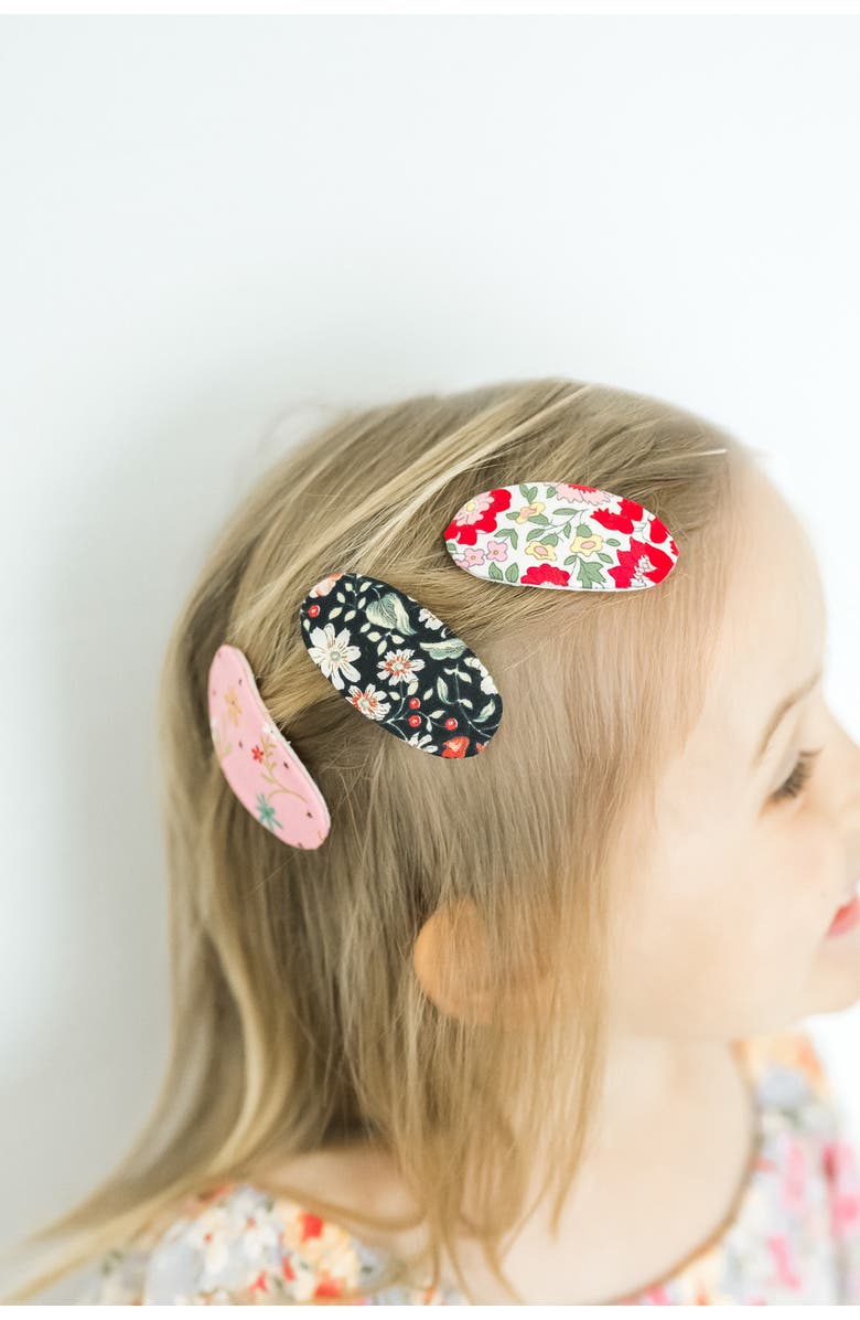 Puttisu 2pc Mixed Shape Clip Set  - Floral, Alternate, color, Midnight Flora