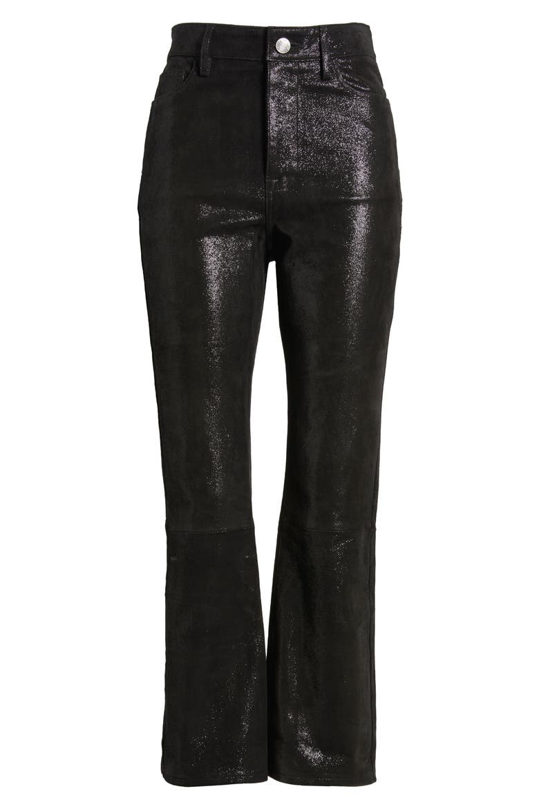Le Crop Mini Bootcut Suede Pants, Alternate, color, BLACK MULTI