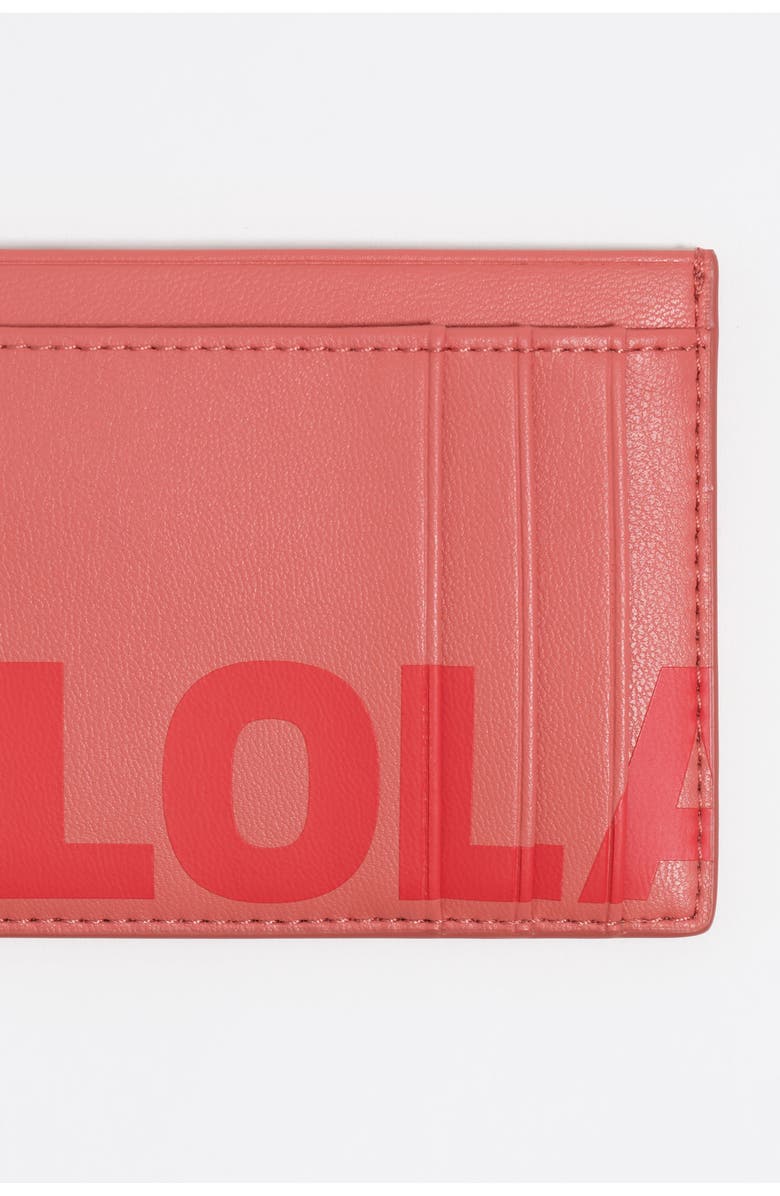 Bimba y Lola Recycled Leather Card Holder, Alternate, color, Chewing Gum Pink