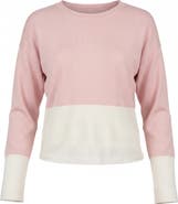 Aspect Two Tone Crop Knit Ribbed Trim Top