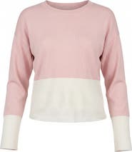 Aspect Two Tone Crop Knit Ribbed Trim Top