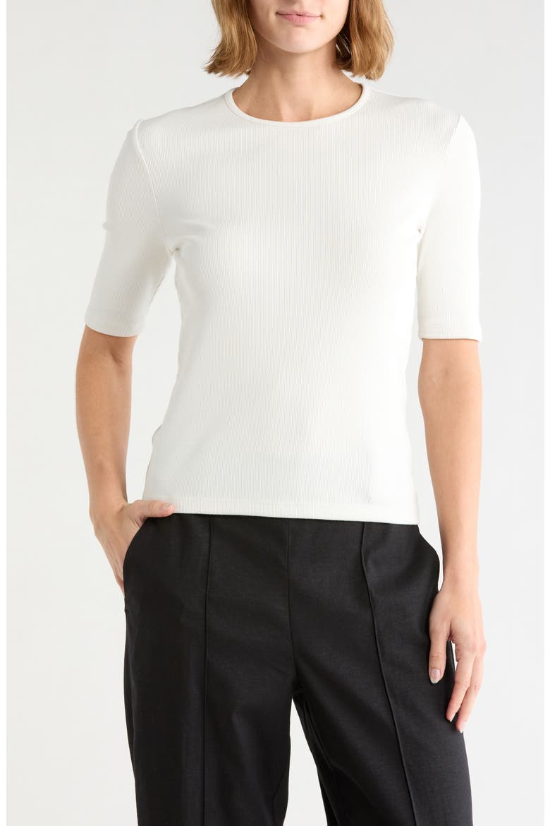 Ribbed Knit Top, Main, color, OFF WHITE