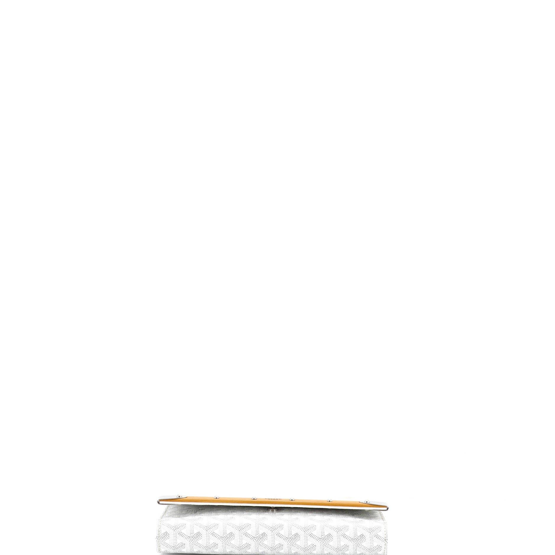 Pre-Owned Goyard Monte Carlo Clutch with Strap Coated Canvas PM, Alternate, color, White