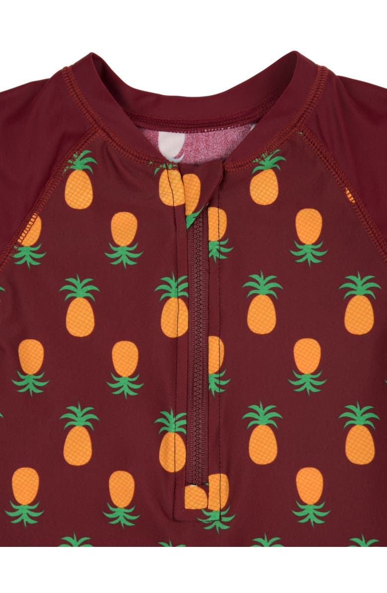 Leveret Baby One-Piece Rashguard, UPF 50+ Sun Protection Swimwear, Alternate, color, Pineapple