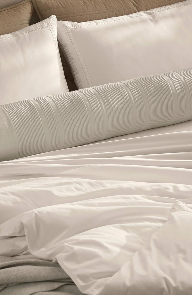Boll & Branch Signature Ladder Stitch Duvet Cover & Shams Set, Alternate, color, White/ White