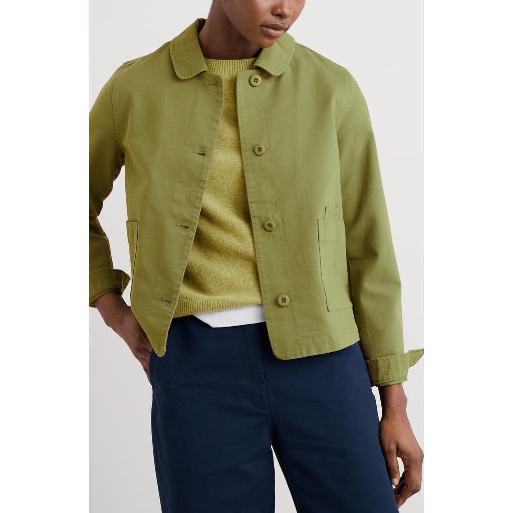 Seasalt Cornwall Coombe Lane Organic Cotton Chore Jacket In Green