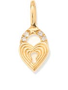 Adina Reyter Diamond Heart Lock Pendant Mini Charm